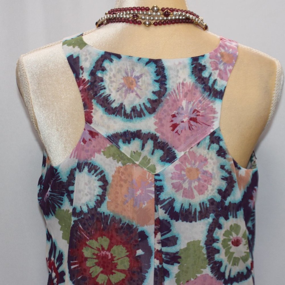American Rag Abstract Floral Racer Back Tank Layered Top - Picture 6 of 15